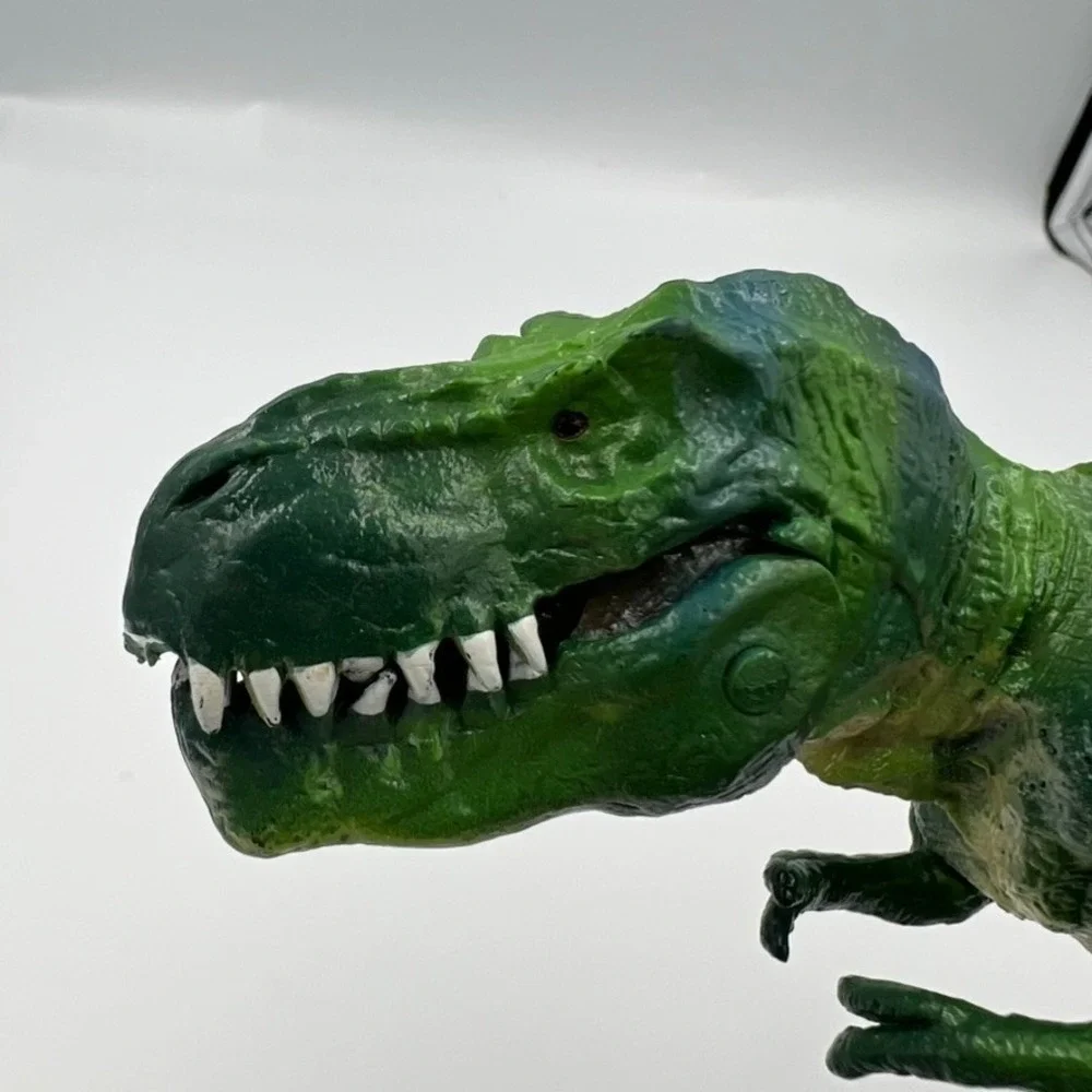 T-Rex Dinosaur Toy Figure‎ Green Movable Jaw Kids Toy Jurassic Style